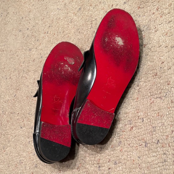 Gunmetal louboutin women’s Leather Loafers - Picture 3 of 5